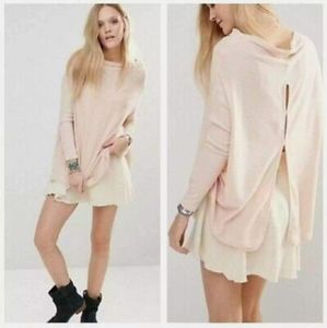 Free People Long Sleeve Mockneck Sweater Light Peach Size Medium